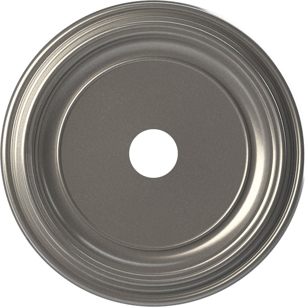 Ekena Millwork Traditional Thermoformed PVC Ceiling Medallion Fits Canopies up to 13 1/2-in., Aged Dark Steel CMP22TRCST - main